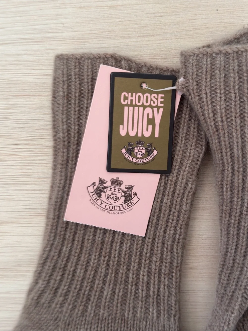 Juicy Couture Oatmeal Heather Convertible Knit Mittens